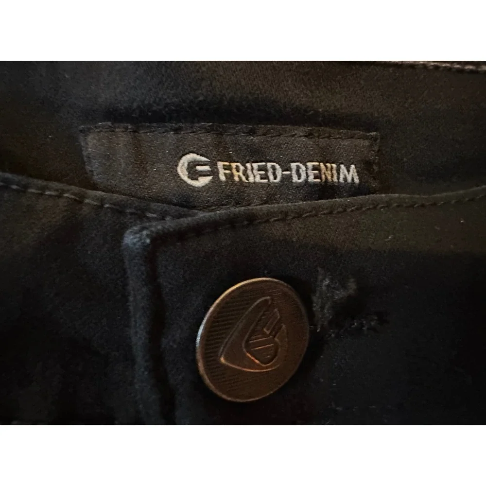 Fried Denim Mens Black Slim Straight Stretch Pants 34x32 Cotton Blend